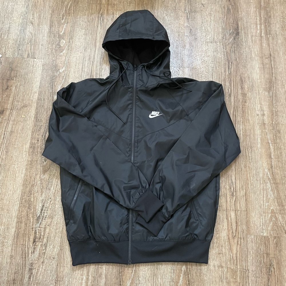 Nike Mens Windrunner Full Zip Hoodie Windbreaker Jacket Black Med DA00…